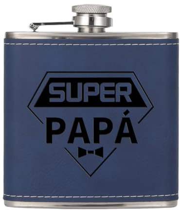 Regalo Papa-Petaca Personalizada,Rainsar Petacas de Alcohol de Acero Inoxidable,Portátil petaca whisky para Escalada,Camping,Senderismo,Viajes,Regalo Padre Cumpleaños,Regalos Originales para Papa