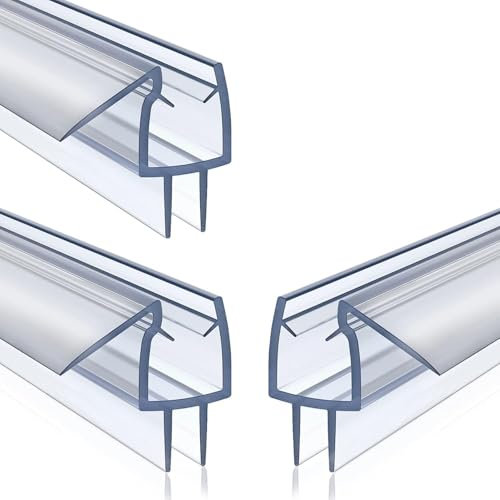 Wuyangcun Junta de silicona para mampara de ducha perfil ampliado compatible con puertas de vidrio de 6/8/10/12 mm (12mm)