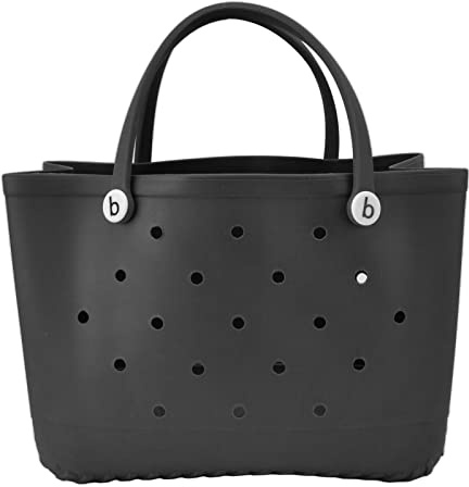 lvifloae Rubber Beach Tote Bag Women Snap Closure Tote EVA Material Waterproof Sand Resistant Multi Functional Washable Design with Round Holes Ideal for Beaches Pools Generous Capacity