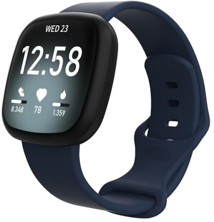 GoodZwetch Armband för Fitbit Versa 3/Versa 4/Sense/Sense 2 armband, mjukt silikon, sportersättningsarmband, klockarmband för kvinnor och män