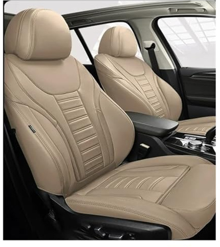 Car Seat Covers For Tesla For Model Y 3 X S 2022 2023 Non-Slip Breathable Cushion Car Seat Covers Interior Accessories(5Pcs-Beige)