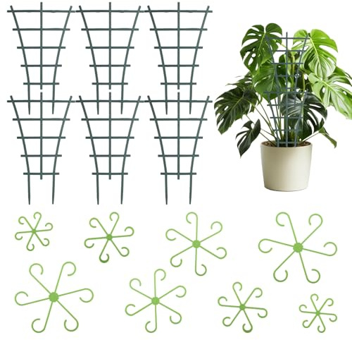 OMIGA 6 Piezas Enrejado para Trepar Bayas Reutilizable Soporte de Plantas Trepadoras Plastico con Ganchos Ayudante de Plantas para Monstera Rankhilfe y Tomates Hortensias