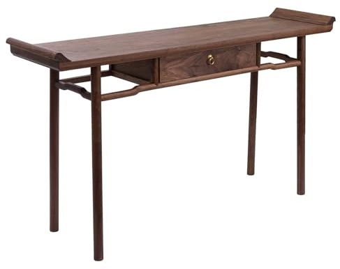 JINGJIAOPLSD Mueble Recibidor Entrada, Mesa Estrecha y Delgada para Recibidor con Cajones, Muebles de Estilo Chino, para la Entrada o el Pasillo, Color Nogal