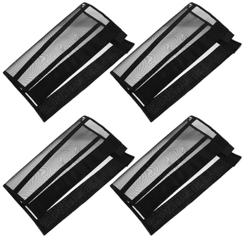 Alasum Lot de 4 Guêtres pour Chevaux en Maille Respirante Noire, Bottes de Protection Anti-mouches Légères et Flexibles, Réglables et Résistantes pour Équitation et Exercice en