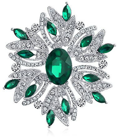 La Mode Grande Épingle De Style Vintage Avec Fleur En Cristal Simulée Art Déco Pour Femmes