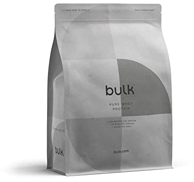 Bulk Pure Whey Protein Powder Shake, 500 g, 16 Servings, Finest Whey Concentrate, High Protein, Low Sugar, Fast Absorption, Strawberry, 5g BCAAs per Scoop, Packaging May Vary