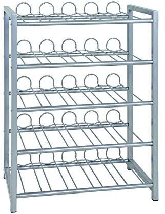 HAKU Möbel Flaschenregal alu, Metall - Maße: B 54 cm x H 76 cm x T 31 cm, Style: Modern