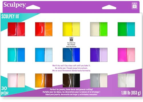 Sculpey Oven Bake Polymer Clay 30 Piece Sampler 1oz Bars Set