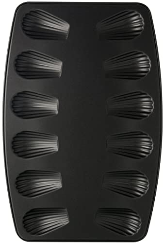 Zenker Teglia da forno per 12 madeleine, materiale Teflon Classic acciaio inossidabile, resistente ad alte temperature fino a 230 °C, dimensioni 39 x 26 cm