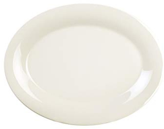 Thunder Group Color ivory melamine dinnerware collection 9.5 x 7.25 inch oval platter, comes in dozen