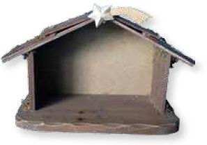 Unbekannt Krippenstall Stall mit Komet abnehmbar 23x11,5x15cm geeignet für 8cm Figuren