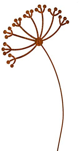 Edelrost Gartenstecker Pusteblume 77 cm Rost Gartendeko aus Metall