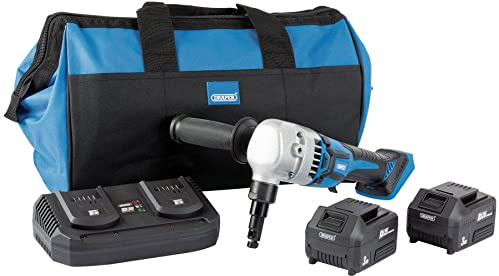 Draper D20 20V Brushless Nibbler, 2 x 3.0Ah Batteries, 1 x Twin Charger, 1 x Bag