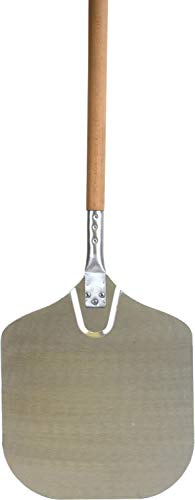 Professional Aluminium Pizza Peel Spade Shovel Paddle with Wooden Handle (35 x 40 x 100cm)