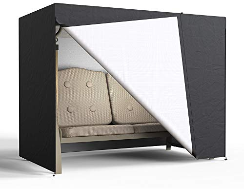 Garden Swing Cover, 2 Seat Hammock Cover Waterproof Windproof Anti-uv Heavy Duty 210D Oxford Fabric Outdoor Garden Patio Swing Hammock Sunshield Cover, 170x160x125cm