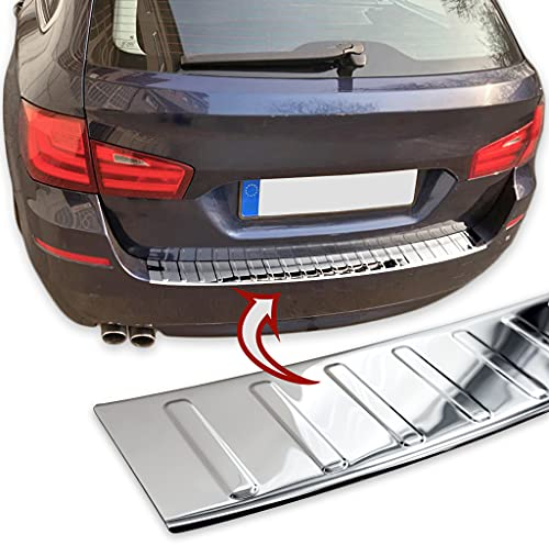Recambo | Protector de Parachoques trasero | Compatible con BMW Serie 5 F11 Touring | 2010-2017 | Acero Inoxidable Cromado | Protección borde de carga