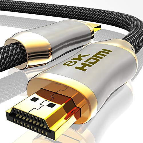 BHW 8K HDMI 2.1 Kabel, 10K, 8K 60Hz 4K 120Hz Ultra High Speed Kabel, HDCP Dolby Vision VRR eARC HDR10 kompatibel mit Blu Ray PS4/PS5/ Xbox-Serie Switch X/Laptop (schwarz, 5M)