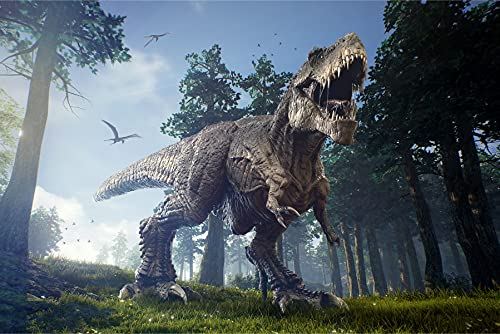 Muralo Vlies Fototapete 300 x 210 T-Rex Dinosaurier Kinder Tapete Vorgeschichte Natur Tiere Jurassic Kinderzimmer Kinderstube Wandbilder XXL Wand Br. 300 cm x Hö. 210 cm