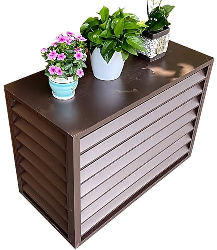 Copertura for Aria Condizionata Esterna,Copri Motore Condizionatore Esterno,Mobile Copri Condizionatore,Schermo for La Privacy Recinzione for Pattumiera ( Color : Brown , Size : 110x60x80cm/43x23.6x32