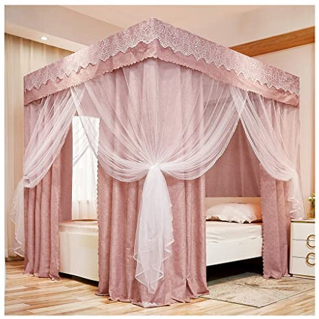 Betthimmel Luxus-Prinzessin-Betthimmel, Doppellagiger Bettvorhang-Moskitonetz Mit Halterung, Beschattung Und Staubdicht (Color : A1, Size : 200x220x200cm)
