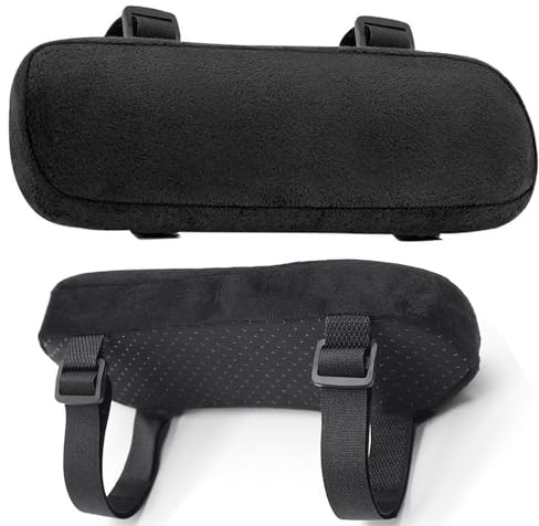 Almohadillas Reposabrazos, 2 Piezas Almohadillas Ergonómicas de Espuma Para Reposabrazos, Fundas de Apoyo Antideslizantes Almohadilla Reposabrazos Para Silla de Oficina y de Juego Reposabrazos