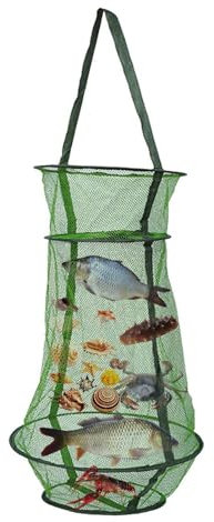 Faltbarer Angelkäfig, Fischreuse Fischernetz Zum Fischen, Fischkorb Netzfallen Für Langusten Schwimmendes Fischernetz Garnelen Angelkäfig Mesh Langustenköder Krabbe Kleines Fischernetz