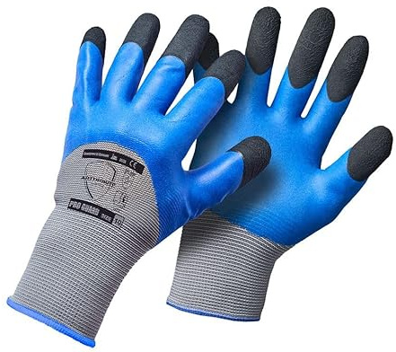 Arttribute ProGuard 12 Paar Gr. 7-11 Arbeitshandschuhe robust bequem Herren Damen Arbeitshandschuhe Gartenhandschuhe Mechanikerhandschuhe Montagehandschuhe Latex Beschichtung. (9 L (12 Paar))