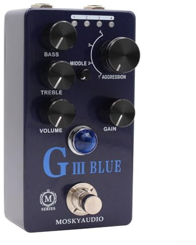 Overdrive gitarrpedal, Moskyaudio överbelastningspedal elgitarr effekter pedal G III blå för elgitarr effekt