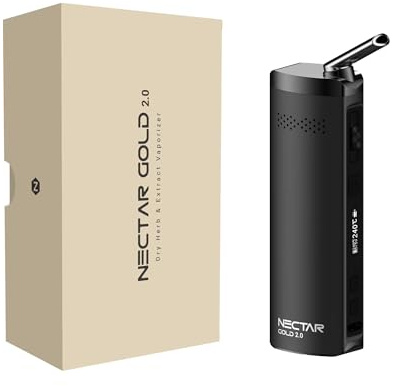 Nectar Gold 2.0 | Vaporizzatore erba e estratti | 2 anni di garanzia | Batteria da 3200 mAh, display OLED, tempo di riscaldamento di 20 secondi, intervallo di temperatura tra 100°C e 240°C