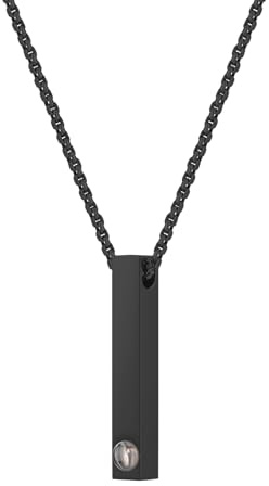 PiercingJak Herren Halskette Bild Projektion Kette mit Foto im Stein Bar Quader Vertikaler Edelstahl Anhänger Liebe Freundschaft Schmuck Personalisierte Geschenke für Männer Damen Frauen