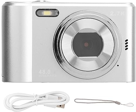 Digitalkamera, 48 MP Barnkamera med 32 GB SD-kort, Utrustad med Intuitiva Knappar, Lätt Att Bära, Fyllningsljus, 8X Zoom, 2,4 Tum TFT, Upp Till 128 GB Lagring