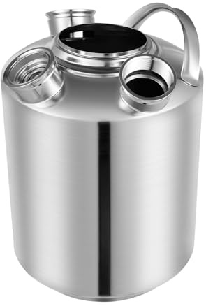 NoneDanGee 10L Bierreinigungsfass Edelstahl Bier, Edelstahl Bier Reinigungsfass mit Deckel, 3-Kopf Beer Cleaning Keg, Multifunktional Bierreinigungsfass - HxBxT 35 x 20 x 20 cm