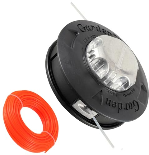 HUAREW Cabezal de bobina de repuesto M10 x 1,25 mm para desbrozadora, cable izquierdo con hilo de 30 m x 2,4 mm, color naranja(Negro)