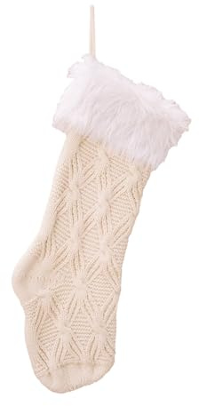 LLINthy Weihnachtsstrumpf mit großem Fassungsvermögen, 43,2 cm, zum Aufhängen, Baumschmuck für Feiertage, Party-Dekorationen