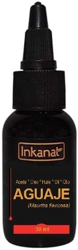 Aguaje (Buriti) Oil – 100% Pure 30 ml – Inkanat | Natural Moisturizer for Skin and Hair | Rich in Antioxidants and Provitamin A