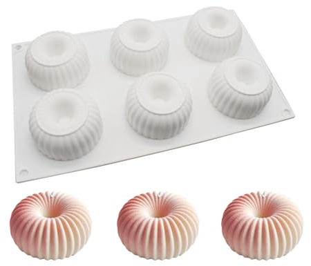 HanQZen 3D jordgubbe & hallon silikon bakformar set – flexibla dessertformar för moussetårta, brownies, gelé, glass och godis (fruktmönster) (((ringformad) (vit)))