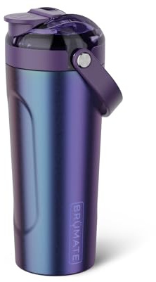 BrüMate MultiShaker Blender Shaker Bottle | 100% Leakproof Insulated Stainless Steel | Pre Workout and Protein Shaker Bottle for the Gym | 25oz (Dark Aura)