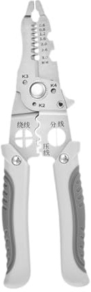 MetieFasia Pinza Spelafili Multiuso, Pinza Crimpatrice per Cavi, in Acciaio Al Carbonio, Facile Da Usare, Utensili Manuali per Elettricisti, Pinze per Tagliare I