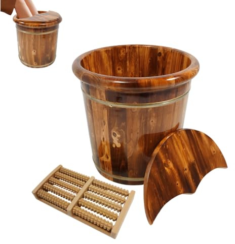 Piscina de madera, 40 x 40 cm, cubo de sauna de madera, lavabo, bañera para pies, spa y masaje de pies, pedicura, baño de pies, masaje en casa, spa y sauna