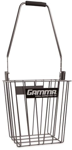 Gamma Ball Hopper Pro 90 - Heavy Duty Tennis Ball Basket with Adjustable Padded Handle - Holds 90 Tennis Balls - Easy Pickup and Carry for Tennis Practice and Coaching