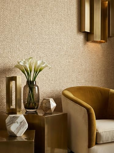 Newroom Vliestapete Beige Flechtoptik Tapete Modern Wohnzimmer | Feine Leinenstruktur mit Relief, warmer Sandton, Boho Naturlook Elegant, Wandtapete Schlafzimmer