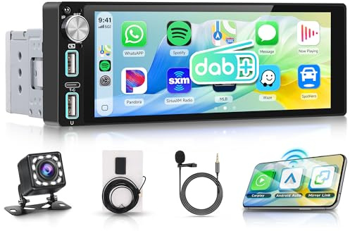 Rimoody DAB/DAB+ Single Din Car Stereo Wireless CarPlay Android Auto