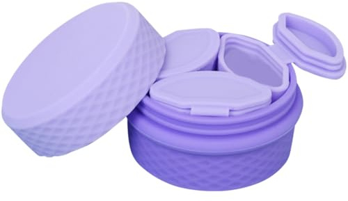 PACKOVE Set da Viaggio Barattoli in Silicone per Cosmetici e Pillole, Contenitori Portatili per Balsamo Labbra Cucchiaino, per Uso Quotidiano