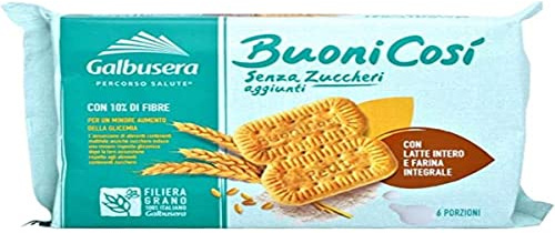 Galbusera Buono Così Galletas Galletas con leche llena de grasa y huevos frescos, 300 g, sin aceite de palma, sin azúcar añadido, harina tipo 2