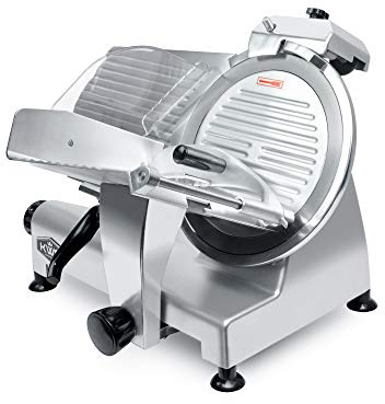 KWS Commercial 420W Electric Meat Slicer 12 Frozen Meat Deli Slicer Restaurant and Home Use [ETL, NSF Certified] (Stainless Steel Blade, 12-Inch Blade)