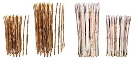 Recinzione a bastoncini, nocciola, 90 x 500 cm (distanza tra le doghe 3 – 5 cm) – Stecca per recinzioni da giardino, castagno