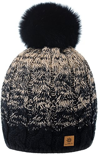 MFAZ Morefaz Ltd Damen Herren Winter Beanie Strickmütze Mütze Wurm Fleece Bommel Fashion SKI