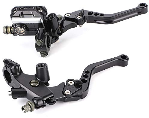 Aluminium 1 Paar 7/8 (22 mm) Universal Motorradbremse Kupplung Masterzylinder Reservoir Hebel Hebel links und rechts Set