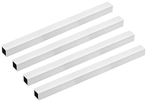 sourcing map 4 Stück Alu Vierkantrohr 20x20mm Alu Rechteckrohr Aluminium Profil Rohre 1.2mm Wandstärke Alurohr Quadratrohr Aluminium Gerade Rohr 300mm Länge 6063 Aluminiumrohre Aluprofil Rohr