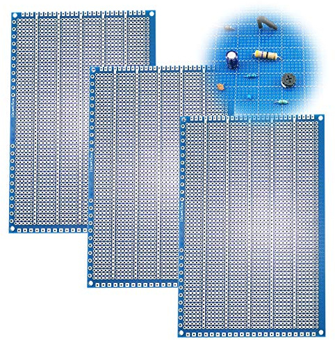 YUNGUI PCB Protoboard,3 Pack PCB Prototype Board Solderable Breadboard for DIY Electronics and Soldering kit(4” X 6”,Blue), 4 Inches X 6 Inches
